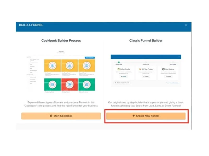 Vælg derefter Create New Funnel.